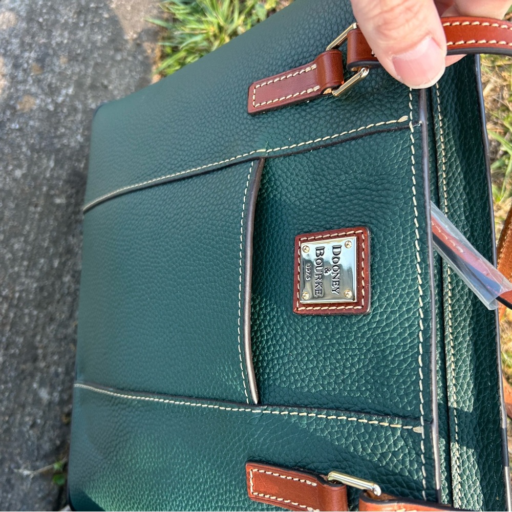 Dooney & Bourke Forest Green Pebbled Tote with Tan Handles

$270 total for both - Picture 4 of 7